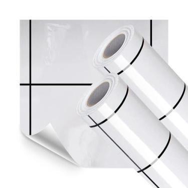 Imagem de Kit 2 Rolos Papel Parede Adesivo Azulejo Metro Branco 10M - Open Star,