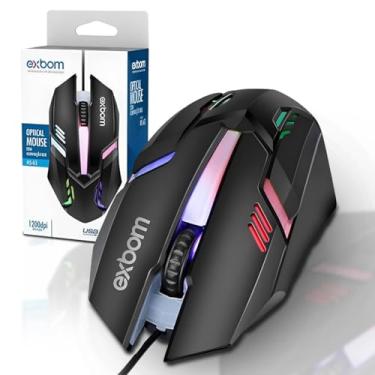 Imagem de Mouse Gamer Laser Luz led Rgb 7 cores com 3 botões e 1200dpi com fio Alta Precisão e Velocidade Jogos Trabalho Estudos Cabo Reforçado Super Rápido Ergonômico Antideslizante Mouse premium