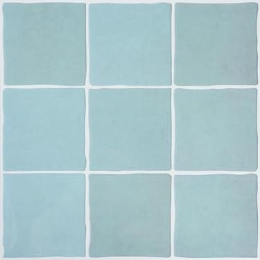 Imagem de LUXDEKO Azulejos Backsplash de 10 folhas, adesivo autoadesivo de metrô azul arejado em azulejos de parede, azulejos de cerâmica sintética para cozinha e banheiro (30,5 x 30,5 cm)
