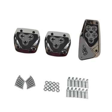 Imagem de JicSuXi Conjunto de pedal para os pés do carro, não -lip instalação fácil de instalação Substitua as tampas do pedal do acelerador de freio para automotivo, Equipamento Manual Cinza