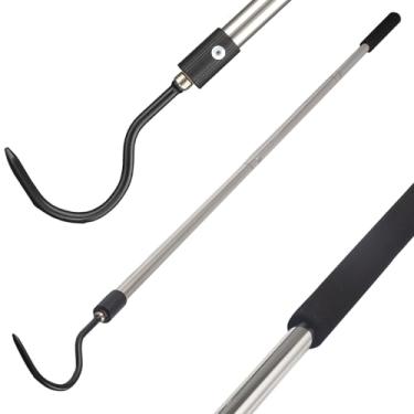 Imagem de Gzlozak Gancho de cobra resistente, 89 cm - 165 cm, gancho de réptil, ponta de borracha para bola de cascavel, chocalho Python, remoção de cobra, cabo de espuma antiderrapante, aço inoxidável