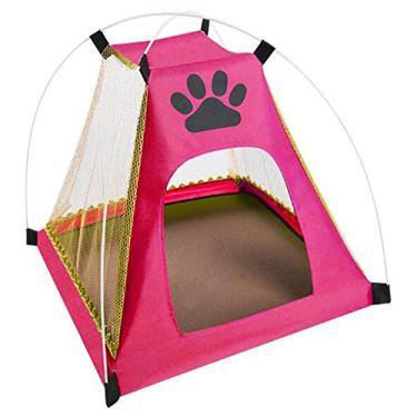Imagem de Tenda de Casa de Animais de Estimação Uterstyle, Portátil, Dobrável, Respirável, Cachorro de Gato, Pequeno Animal, Casa de Abrigo, Cama Interna, Viagem Externa com Tapete (Vermelho)