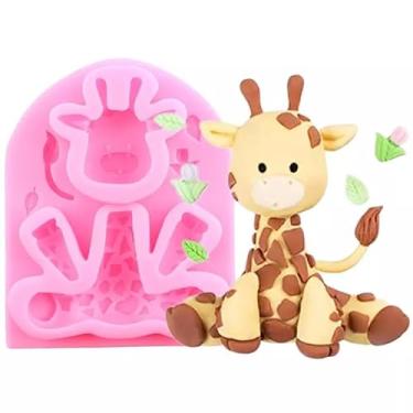 Imagem de MOLDE DE SILICONE GIRAFA BABY SAFARI, CONFEITÁRIA, CHOCOLATE, RESINA E BISCUIT.