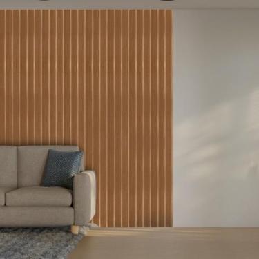 Imagem de Painel Placa Ripado 44x11cm Colante Kit C/10 Painéis em MDF - DecorMob