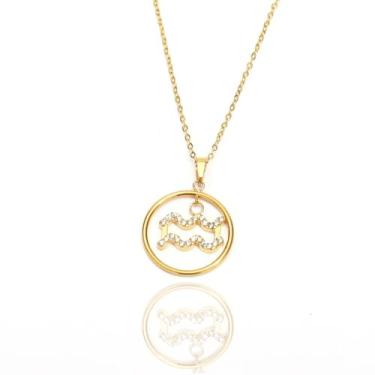 Imagem de Colares com pingente de horóscopo da constelação do zodíaco, colares de astrologia banhados a ouro para mulheres, o melhor presente para aniversário, joias de ano novo, dia das mães, Natal e