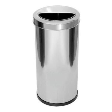 Imagem de Lixeira Inox 50 Litros Com Aro Meia Lua - JSN