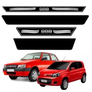 Imagem de Kit 8 Peças Soleira Adesiva Protetor Porta Fiat Uno Vivace - Criptonit
