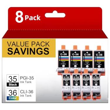 Imagem de NEXTPAGE Cartuchos de tinta PGI-35 CLI-36 compatíveis com cartuchos de tinta Canon 35 36 para uso com impressora Canon pixma tr150 iP110 iP100 Mini260 Mini 320 cartuchos de tinta (4 BK 4 Tri-C)