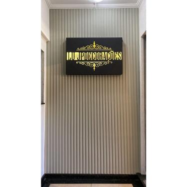 Imagem de 16 Placas 3D Pvc Painel Ripado Parede Revestimento 50 X 50Cm