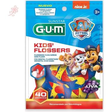 Imagem de Fio Dental Infantil Com Cabo E Suporte Patrulha Canina 40uni