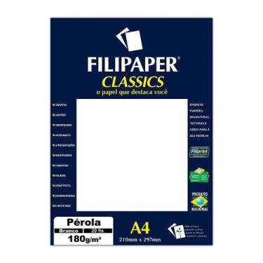 Imagem de Papel Pérola Branco  A4 Filipaper 180g 20 Folhas - FILIPERSON