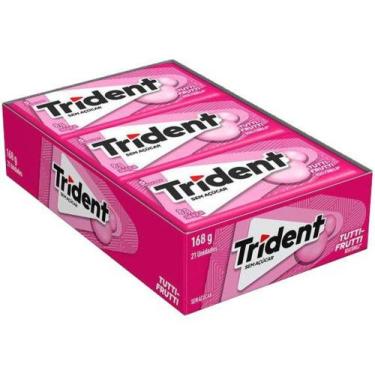 Imagem de Chiclete Trident 5s Tutti-Frutti Sem Açúcar - Display com 21 Unidades 