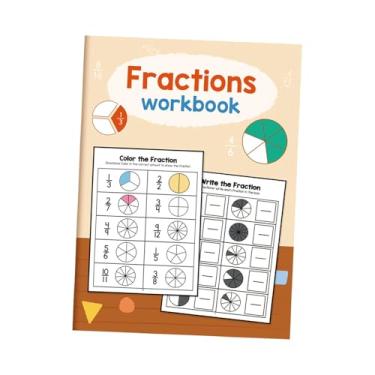 Imagem de Esquirla Livro de práticas de fração matemática infantil com 24 páginas Ajuda de ensino 28x20.5cm Planilhas para o ensino fundamental portátil
