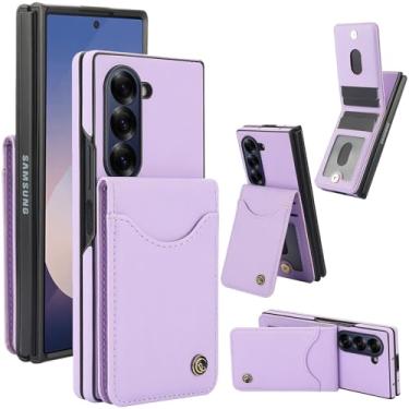 Imagem de Asuwish Capa de telefone para Samsung Galaxy Z Fold 6 5G 2024 carteira com suporte para cartão de crédito capa de couro com bloqueio de RFID acessórios para celular ZFold6 Z6 G Fold6 6Z capas