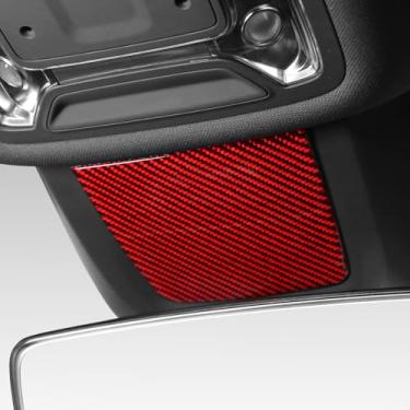 Imagem de BETTERHUMZ Adesivo de espelho retrovisor de carro compatível com Audi A3 8Y S3 RS3 Sportback 2021-2025 Fibra de carbono interior espelho retrovisor acessórios de ajuste (vermelho)