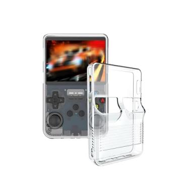 Imagem de Capa transparente para console de jogos portátil retrô ANBERNIC R36S 2025, fina, leve, à prova de arranhões, capa de borracha TPU de proteção durável (transparente).