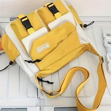 Imagem de Bolsa de Mensageiro Estilo Japonês Grande Capacidade Saco Casual Lona 