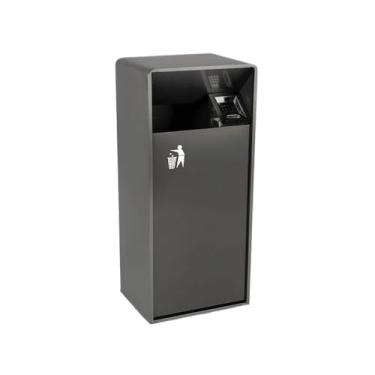 Imagem de Lixeira para Área Externa Lata de lixo interna/externa 19l/40l, lata de lixo quadrada de metal com aberturas de dois lados, latas de lixo comercial doméstica moderna Lixeira para Área Externa(Médio)