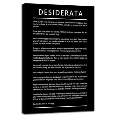 Imagem de Desiderata Arte de parede inspiradora citações de empreendedor pôsteres motivacionais impressões de imagem em tela moderna decoração de casa pintura arte para escritório esticada e emoldurada pronta