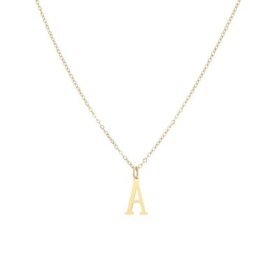 Imagem de SHE LIAN Colar com pingente personalizado com letra inicial delicada e delicada para presentes femininos, Small, Aço inoxidável, Sem Pedra Preciosa