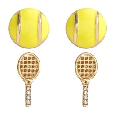 Imagem de Brincos esportivos femininos com glitter, 2 peças, strass, beisebol, futebol, basquete, rubby, presentes divertidos, fãs de esportes, amantes, capacete, brinquedo, bola esportiva, middle, Acrílico