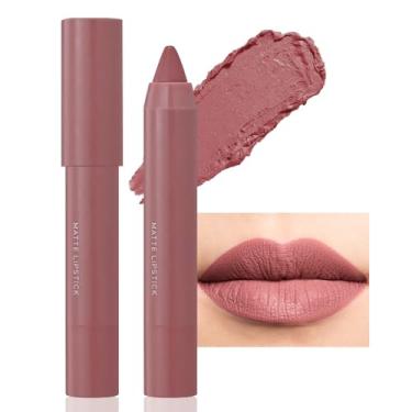 Imagem de BINGBRUSH Crayon Conjunto de Batom Matte Longwear, Bastão de Cor Lisa Hidratante Ultimate Lip Crayon para Coleção de Maquiagem - Brilho labial de veludo impermeável (04#, 1 unidade (pacote com 1))