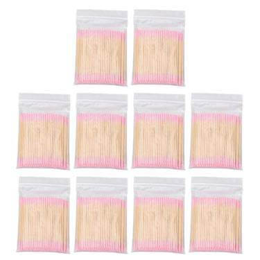Imagem de Cotonetes de Algodão de Ponta Dupla Pontas de Ponta Dupla Ponta Pontia de Ponta de Ponta 10 Sacos 100 Peças Cada Robusta Dicas de Precisão de Madeira para Limpeza de Maquiagem