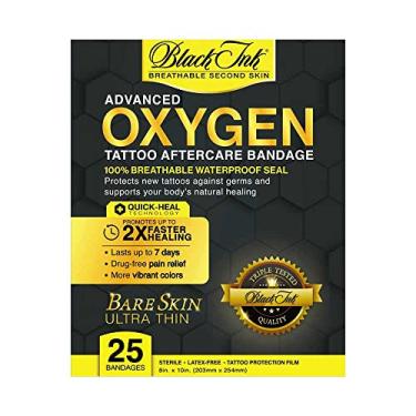 Imagem de Oxigênio segunda pele tatuagem cobertura tatuagem pós-tratamento bandagem • cura 2x mais rápida • Cuidados com tatuagem sem látex Derm Shield Tattoo Bandage • Película de proteção de tatuagem à prova