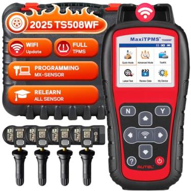 Imagem de Autel MaxiTPMS TS508WF KIT 2024 WiFi Ver TPMS Ferramenta de programação com 4 peças de sensores MX TPMS Relearn/Reset Activate/Read/Copy Sensors Free Lifetime Update Upgrade of