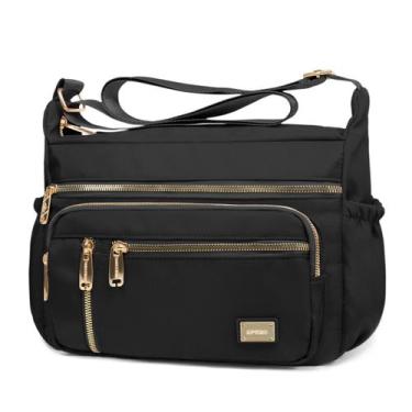 Imagem de Bolsa tiracolo NPBAG para mulheres Bolsa de ombro de nylon preta