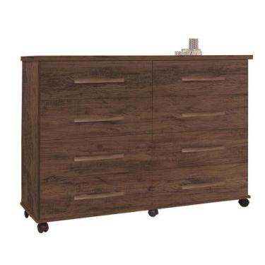 Imagem de Cômoda Jade MDP 8 Gavetas Amêndoa Wood - Móveis Primus