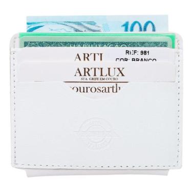 Imagem de Carteira Slim Porta Cartões e CNH Artlux em Couro 981, Branco
