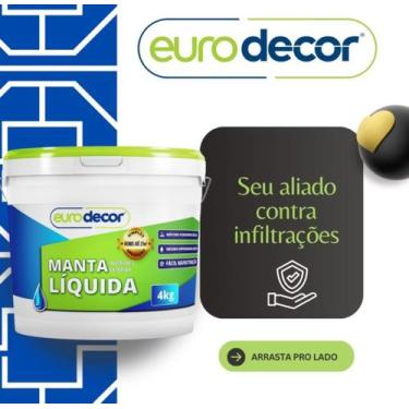 Imagem de Manta Liquida Eurodecor Emborrachada 3,6kg Branco Combate A Infiltraçã