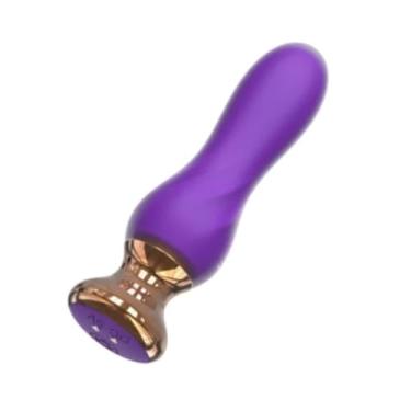 Imagem de Plug Anal Return Em Silicone Com Controle Sem Fio 10 Vibrações Relaxamento Intenso Estimulação Prostática [ROXO]
