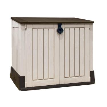 Imagem de Armário Baú Depósito 880l Multiuso Externo Store Midi Modular Bege E Marrom Keter