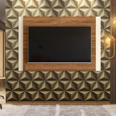 Imagem de Painel Suspenso Extensivo para Tv até 60 Polegadas Fresno Cinamomo Mel/Perola Metalizado