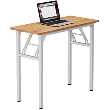 Imagem de Need Mesa pequena de 80 cm dobrável sem montagem, mesas de computador dobráveis resistentes e resistentes para pequenos espaços/escritório doméstico/dormitório AC5BW (80 x 40)