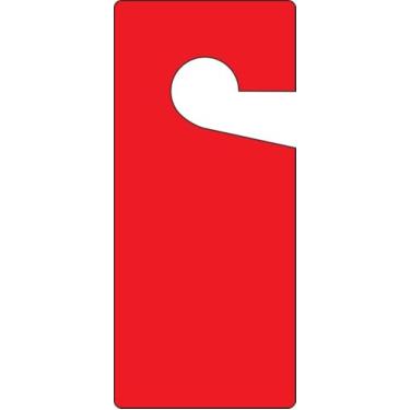 Imagem de Accuform TAD831 Etiqueta de cabide de maçaneta de porta em branco cor sólida, 22,86 cm de comprimento x 10,16 cm de largura x 0,00 cm de espessura, RP-Plástico, vermelho (pacote com 10)