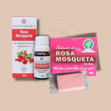 Imagem de Kit Clareamento para pele de Rosa Mosqueta - Óleo Vegetal Puro 10ml + Sabonete em barra 90g