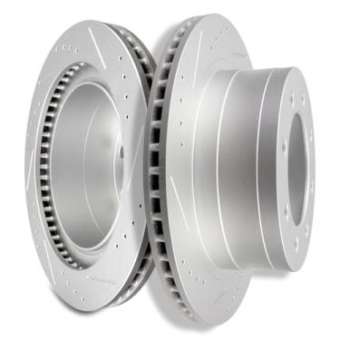 Imagem de SCITOO Kits de rotores de freio a disco 53011 Rotores de freio ventilados traseiros aptos para Dodge para Ram 1500 2006-2008, para Dodge para Ram 2500 2003-2008, para Dodge para Ram 3500 2003-2008