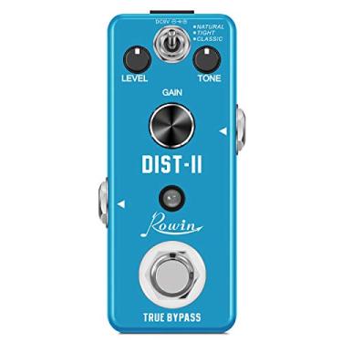 Imagem de Rowin Pedal De Efeito Distorção Para Guitarra Mini Solo Analógico True Bypass Elétrico Dc 9V Azul Lef-301B