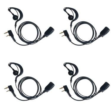 Imagem de Sarcia Fone de ouvido Walkie Talkie com microfone PTT para Baofeng UV-5R UV-82 BF-888S NX-1200 NX1300 RT15 RT21 RT22 RT68 H-777S rádio bidirecional formato G, pacote com 4