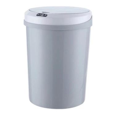 Imagem de Lixeira Automática Redonda 12 Litros Usb Com Sensor Cinza