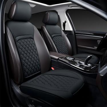 Imagem de Joy Forserve Capas de assento dianteiras de carro para Volvo, protetor de assento impermeável de couro personalizado para Volvo XC90 XC60 XC40 V60 C40 V90 S70 S40 S60 S90, pacote com 2, preto