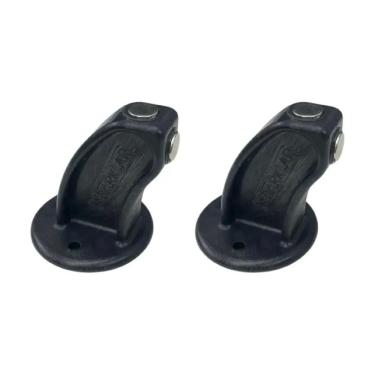 Imagem de 02 Trava Porta Fixador Prendedor Adesivo Parafusado Preto