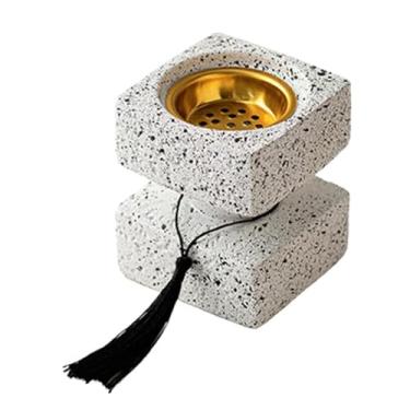 Imagem de Ioensy Queimador de incenso, porta-incenso, elegante centro de mesa portátil, incensário com fragrância para casa, sala de chá, meditação, quarto, Branco, S