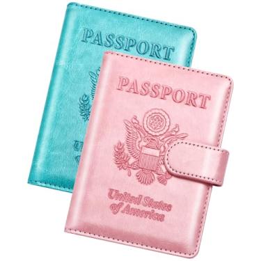Imagem de Herain Suporte de passaporte, capa de passaporte, carteira de passaporte, para homens e mulheres, capa de passaporte, protetor de livro de passaporte, combo de porta-cartão de passaporte e vacina