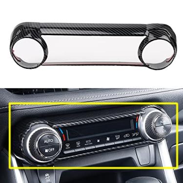 Imagem de XITER 1 peça ABS interior do carro controle central moldura de ar condicionado acabamento da tampa do painel acessórios do automóvel para Toyota RAV4 2019 2020 2021 2022 (fibra de carbono)
