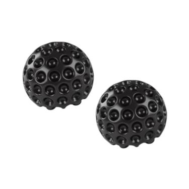 Imagem de Generic 2 peças tampas de parafusos de cerâmica para vaso sanitário fáceis de instalar, práticas, úteis e elegantes, acessórios para banheiro, Preto