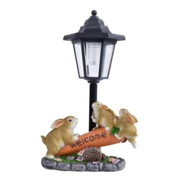 Imagem de Ｂｅｓｇａ Estátua de jardim, lâmpada de paisagem com luz solar externa, artesanato moderno, presente, ornamento, estatueta, luz para pátio, quintal, gramado